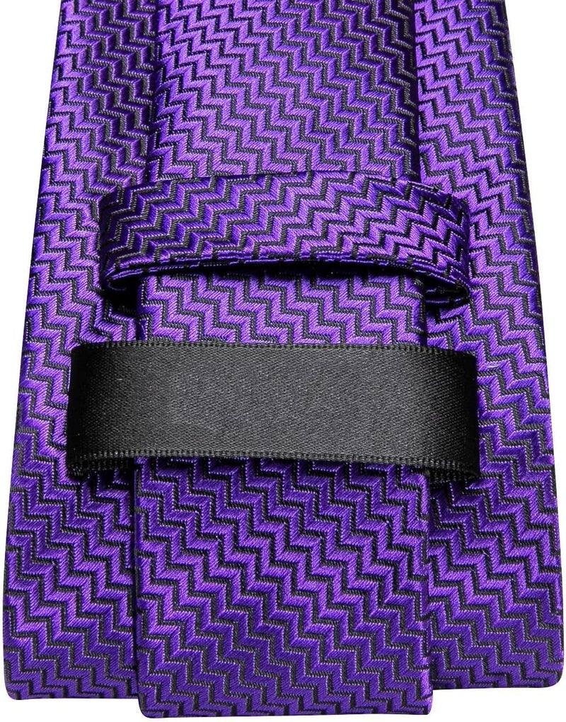 Dubulle Mens Paisley Striped Tie and Handkerchief Cufflinks Tie Set for Men Wedding Business Formal - Image 4